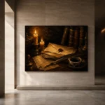 Wax Sealed Correspondence Dark Academia Wall Art Canvas Print - Image 6