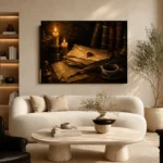 Wax Sealed Correspondence Dark Academia Wall Art Canvas Print - Image 7