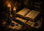 Open Book Study Dark Academia Wall Art Canvas Print