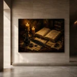 Open Book Study Dark Academia Wall Art Canvas Print - Image 6