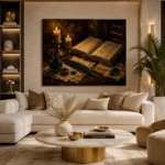 Open Book Study Dark Academia Wall Art Canvas Print - Image 9