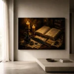 Open Book Study Dark Academia Wall Art Canvas Print - Image 10