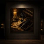 Candlelit Ink Bottle Dark Academia Wall Art Canvas Print - Image 7