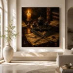 Crossed Quills Ink Set Dark Academia Wall Art Canvas Print - Image 8