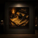 Candlelit Parchment Quill Dark Academia Wall Art Canvas Print - Image 7