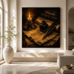 Candlelit Parchment Quill Dark Academia Wall Art Canvas Print - Image 8