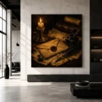 Sealed Envelope Quill Dark Academia Wall Art Canvas Print - Image 3