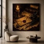 Sealed Envelope Quill Dark Academia Wall Art Canvas Print - Image 5