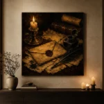 Sealed Envelope Quill Dark Academia Wall Art Canvas Print - Image 6
