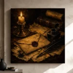 Sealed Envelope Quill Dark Academia Wall Art Canvas Print - Image 9