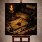 Sealed Envelope Quill Dark Academia Wall Art Canvas Print - Image 10