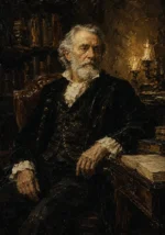 Candlelit Scholar Classical Portrait Wall Art Canvas Print