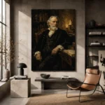 Candlelit Scholar Classical Portrait Wall Art Canvas Print - Image 3