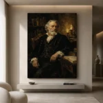 Candlelit Scholar Classical Portrait Wall Art Canvas Print - Image 4