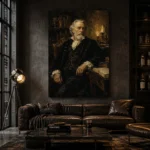 Candlelit Scholar Classical Portrait Wall Art Canvas Print - Image 5