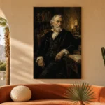 Candlelit Scholar Classical Portrait Wall Art Canvas Print - Image 6