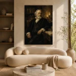 Candlelit Scholar Classical Portrait Wall Art Canvas Print - Image 9