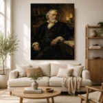 Candlelit Scholar Classical Portrait Wall Art Canvas Print - Image 10