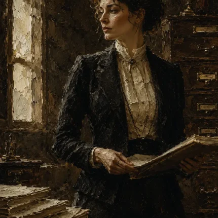 Windowlit Archivist Classical Portrait Wall Art Canvas Print