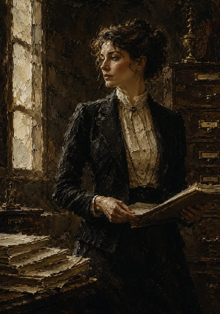 Windowlit Archivist Classical Portrait Wall Art Canvas Print