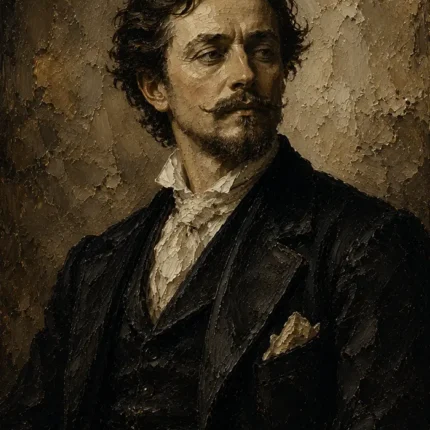 Victorian Gentleman Classical Portrait Wall Art Canvas Print