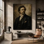Victorian Gentleman Classical Portrait Wall Art Canvas Print - Image 3