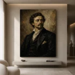 Victorian Gentleman Classical Portrait Wall Art Canvas Print - Image 4