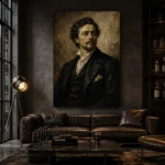 Victorian Gentleman Classical Portrait Wall Art Canvas Print - Image 5
