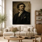 Victorian Gentleman Classical Portrait Wall Art Canvas Print - Image 10