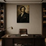 Victorian Gentleman Classical Portrait Wall Art Canvas Print displayed in a contemporary gallery-inspired room