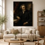 Candlelit Scholar's Desk Classical Portrait Wall Art Canvas Print - Image 10