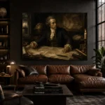 Candlelit Cartographer Classical Portrait Wall Art Canvas Print - Image 4