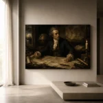 Candlelit Cartographer Classical Portrait Wall Art Canvas Print - Image 10
