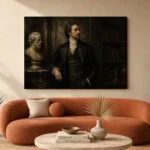 Library Gentleman Classical Portrait Wall Art Canvas Print - Image 3