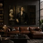 Library Gentleman Classical Portrait Wall Art Canvas Print - Image 4