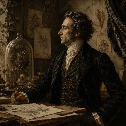 Windowlit Botanist Classical Portrait Wall Art Canvas Print