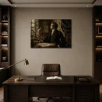 Windowlit Botanist Classical Portrait Wall Art Canvas Print displayed in a contemporary gallery-inspired room
