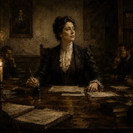 Candlelit Council Chair Classical Portrait Wall Art Canvas Print
