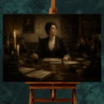 Candlelit Council Chair Classical Portrait Wall Art Canvas Print - Image 2
