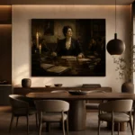 Candlelit Council Chair Classical Portrait Wall Art Canvas Print - Image 5