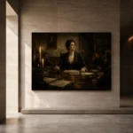 Candlelit Council Chair Classical Portrait Wall Art Canvas Print - Image 6