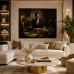 Candlelit Council Chair Classical Portrait Wall Art Canvas Print - Image 9