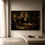 Candlelit Council Chair Classical Portrait Wall Art Canvas Print - Image 10