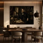 Cabinet of Curiosities Gentleman Classical Portrait Wall Art Canvas Print - Image 5