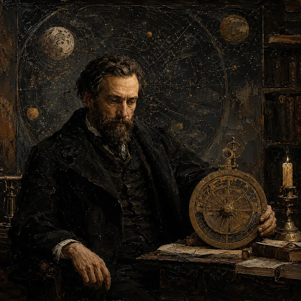 Celestial Astronomer Classical Portrait Wall Art Canvas Print