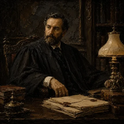 Lamplit Advocate Classical Portrait Wall Art Canvas Print