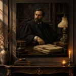 Lamplit Advocate Classical Portrait Wall Art Canvas Print - Image 2