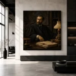 Lamplit Advocate Classical Portrait Wall Art Canvas Print - Image 3
