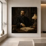 Lamplit Advocate Classical Portrait Wall Art Canvas Print - Image 4