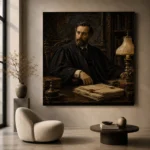 Lamplit Advocate Classical Portrait Wall Art Canvas Print - Image 5